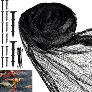 다육식물 애호가들 15 x 21FT 잉어 연못 그물 키트 14개의 말뚝과 20개의 지퍼 타이가 포함된 중장비용