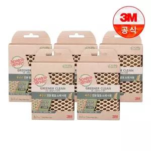 [3M]그리너클린 옥수수 3중 그물망사 수세미 2+1입 5개