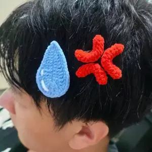 빠직 빡침 머리핀 예쁜 헤어핀 땀방울 삐질 집게핀 머리핀 헤어 액세서리