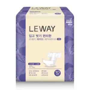 르웨이 와이드 매직테이프 대형 특대형 노인 성인용기저귀 10매입 8팩 (1박스)