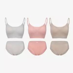 세컨스킨 [최초가95 400원] 심리스 베이직 캐미브라 팬티 3종 브라3+팬티3)