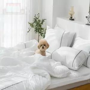 호텔차렵이불패드세트퀸화이트 침대이불세트