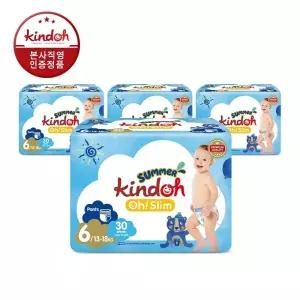 킨도 프리미엄 오슬림 썸머팬츠 팬티형 기저귀 점보 6단계(13~18kg) 30매x4팩