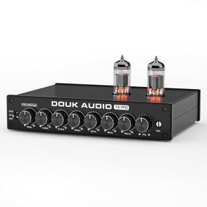 Douk 오디오 밸런스 EQ 프리앰프: 7밴드 이퀄라이저 - XLR RCA 입력 및 출력이 포함된 진공관 프리앰프 홈 스테레오 하이파이 시스템, 앰프, 액티브 스피커(T8 PRO