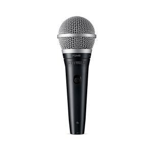 슈어 PGA48 다이내믹 마이크 - 보컬용 핸드헬드 마이크, 카디오이드 픽업 패턴, 개별 온/오프 스위치, 3핀 XLR 커넥터, 15인치 XLR-to-XLR 케이블, 스탠드 어댑터 및 지퍼 파우치(PGA48-XLR)