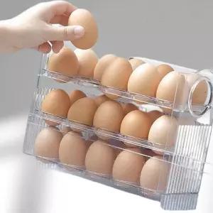오토 폴딩 계란 트레이 달걀 보관함 냉장고 정리