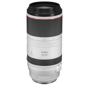 캐논 RF100-500mm F4.5-7.1L은 USM 렌즈, 슈퍼 텔레포토 줌 EOS R 시리즈 미러리스 카메라와 호환, 흰색입니다