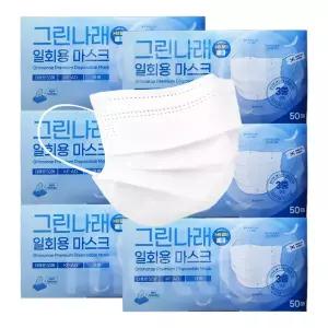 그린나래 일회용 마스크 KF-AD 300매 비말차단 국산 덴탈마스크