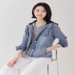 져지후드 데님 자켓 LCJKP321_BL