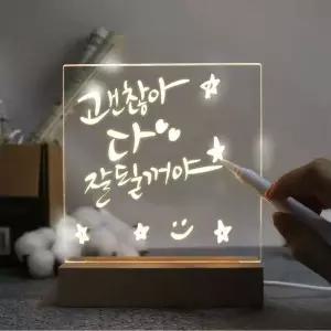 LED AS83BX42 메 투명보드 스탠드 소형 15x15cm 메세지보드