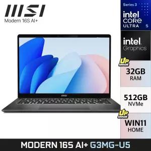 MSI 모던 16S AI+ G3MG-U5 팬서레이크 인텔 코어 울트라5 322 AI노트북 32GB 512GB WIN11 YO