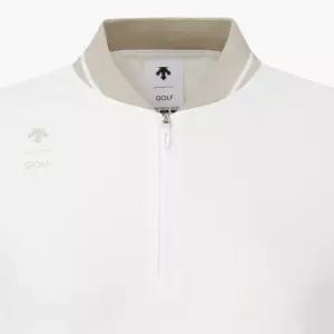 데상트골프웨어 JQS DQ32WFNL8C-BWTG 여성 트리코트 반집업 티셔츠 / Bright White