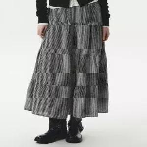Check Long Tiered Skirt / WHWHG2441F