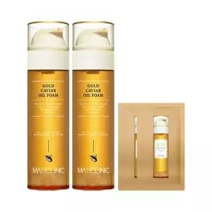 [홈쇼핑 동일] 맥스클리닉 오일 폼 클렌징 골드 캐비어 대용량 110g 2개+샘플 2개
