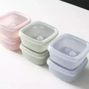 실리콘 소분 용기 2p 냉동밥 보관 전자렌지 밥용기 실리콘사각용기 냉동소분용기 실리콘반찬통 실리콘통