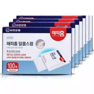 [유한양행] 해피홈 소독용 알콜스왑(알콜솜) 100매입 7개