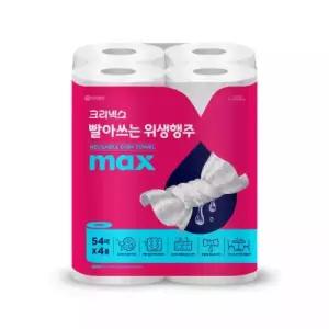 크리넥스 빨아쓰는 위생행주 MAX 54매 4롤