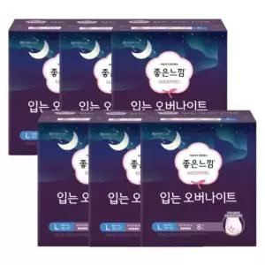 좋은느낌 입는 오버나이트 L 대형 8매입 x 6팩