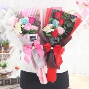 레드 수국캔디부케 재롱잔치 꽃다발 졸업식 사탕부케
