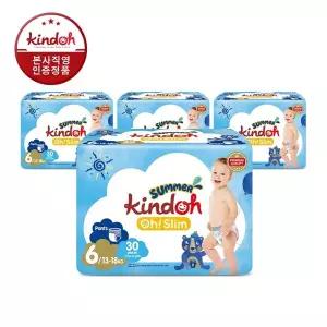 킨도 오슬림 썸머팬츠 팬티형 기저귀 6단계 점보(13∼18kg) 30매x4팩