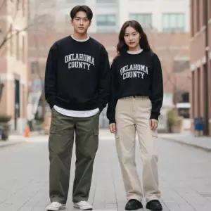 세이브존07 레이어드맨투맨셋업티셔츠  25S5702