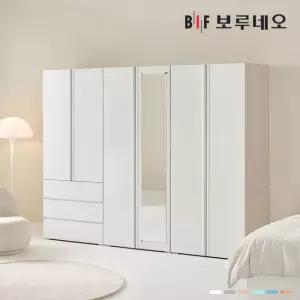 보루네오 [착불] 타키 2400 FF세트 장롱 장농 이불장 안방 작은방 원룸 서랍 거울 8자