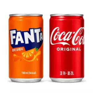 코카콜라 190ml, 30개 + 환타 오렌지 190ml, 30개 (총 60개)