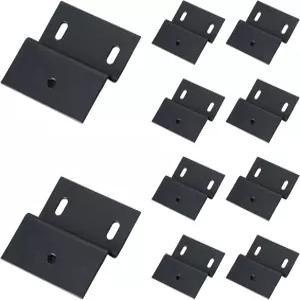 Z 브래킷 10개 헤비 듀티 모양 모서리 블랙 두께 2mm 가구 지지 금속 선반 캐비닛 장착 DIY용 3인치