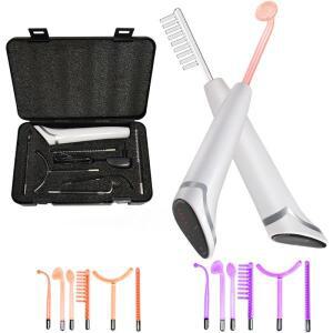 최신 6 in 1 스파크 전극 고주파 네온 및 아르곤 피부 강화 모낭 얼굴 미용 지팡이 기계 얼굴 관리