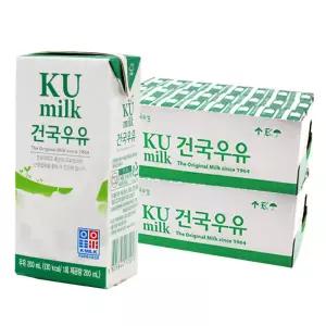 [롯데백화점]건국유업 건국 멸균우유 (200ml*48팩) / 무료배송