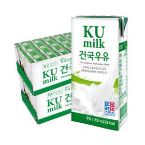 건국 멸균우유 200ml 48개