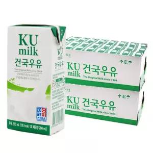 건국멸균우유 200ml 2박스(48개) 안전박스포장/무료배송