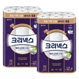 [크리넥스] 크리넥스 데코소프트 수딩플러스 3겹 화장지 특별기획 25m 30롤x2팩