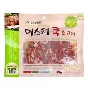 [하프클럽/셀럽하우스]반려견 간식 미스터쿡 소고기 큐브 300g 강아지 육포 훈련 보상용