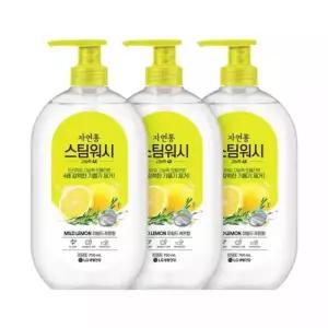 자연퐁 스팀워시 4X 레몬향 용기형 750ml 3개
