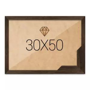 보석십자수액자 30x50 고급형 슬림 우드 월넛