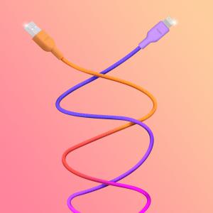 모락 그라데이션 USB 라이트닝 8핀 고속 충전 케이블 2개입