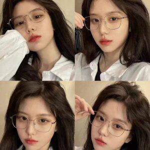 얼굴형에 맞는 안경 블루라이트 차단 안경 메탈 다각형 초경량 금테 안경테 남여공용
