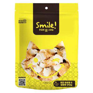 멍냥빌리지 스마일 치킨 우유껌s 240g 강아지 개껌 치석제거 입냄새 양치껌 덴탈껌 간