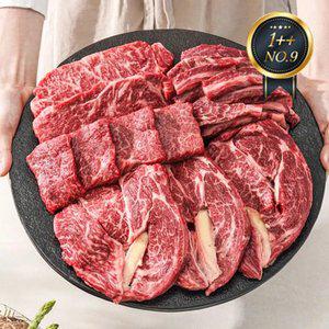[T쇼페]1++No.9등급 한우 '버라이어티 세트' 500g 살치살+등심+갈비살+로스 / 4종 구이