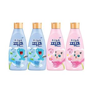초고농축피죤 오리지널 오션후레쉬 1L, 2개+오리지널 로맨틱플라워 1L, 2개 [포켓몬에