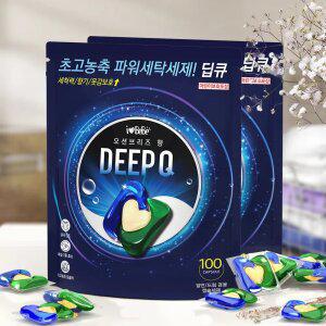 아이러브베베 딥큐 오션브리즈 캡슐세제 100개입+100개입 3in1/대용량/실내건조/드럼
