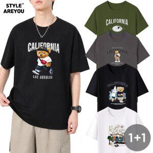 2장세트 스타일아유 신상 반팔 티셔츠 21종 빅사이즈 남성 남자 M~3XL /라운드/휴가룩