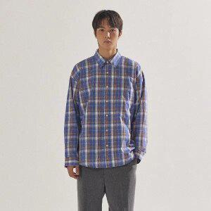 [팔랩] 남여공용 뉴트로 오버핏 체크 셔츠_PL24S3SH024_BL
