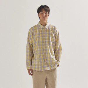 [팔랩] 남여공용 뉴트로 오버핏 스몰체크 셔츠_PL24S3SH023_YE