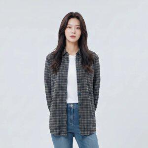 [PAT 여성] 허리스트링 체크 셔츠_1I61506