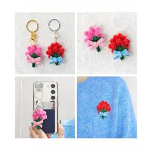 J2K 모루 카네이션 브로치 키링 만들기 DIY 키트 선생님 부모님 어버이날 스승의날