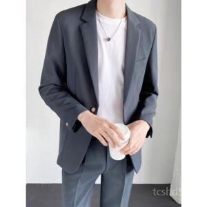 남성 여름 정장 자켓 캐주얼 구김없는 마이 검은색 빅사이즈 남자