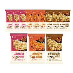 아워홈 새우볶음밥 250g+김치철판볶음밥 250g+치킨 데리야끼 볶음밥 250g 각 4개 ( 총