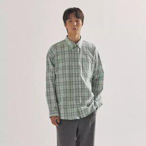 [팔랩] 남여공용 에센셜 오버핏 타탄 체크 셔츠_PL24S3SH020_GN